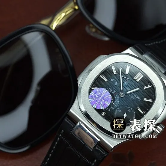 GR factory Patek Philippe sporty elegant 5712top-tier 1:1high-quality watch men's black dialleather strap model pictures and prices front live photo