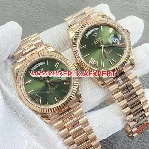 GM FactoryRolexDay-Date type 1:1super olive green dialrose goldm228235-0025front live photo