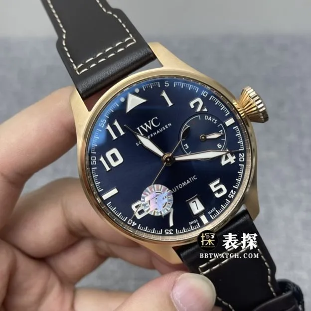 ZF FactoryIWC watch pilot top-tier 1:1high-quality watch men's blue dialleather strap model pictures and prices clasplive photos
