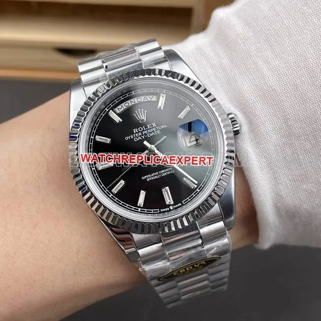 top-tier watch CBD factory Day-DateRolex3255 mechanical black dial40mmfront live photo
