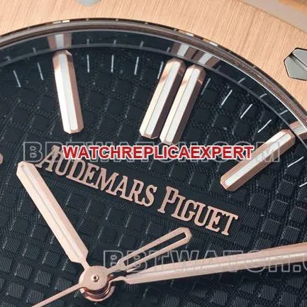 watch DDF factory Audemars PiguetRoyal Oakblack dialrose gold4302 mechanical 15510front live photo