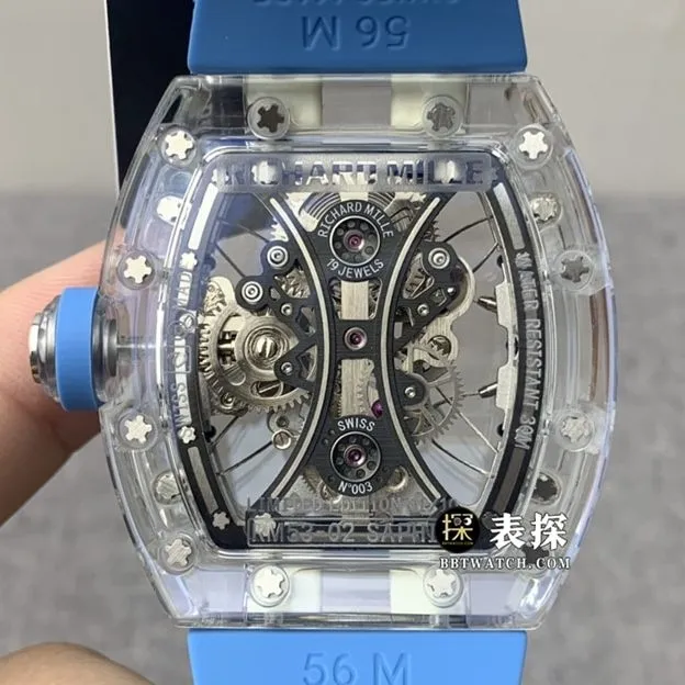 JB factory Richard Mille men's RM 53-02top-tier 1:1high-quality watch men's hollow disc rubber model picture and price front live photo