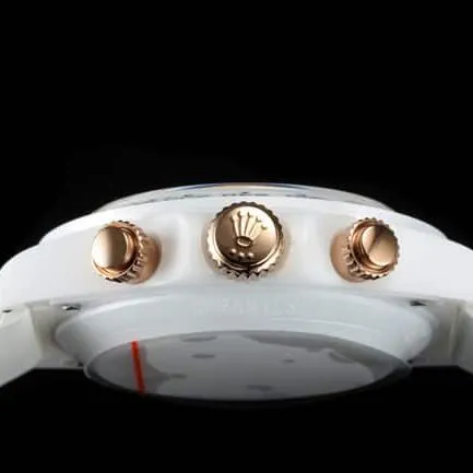 TW Factory Rolex Top Fully Automatic Mechanical Watch with White Dial and Rubber Strap for Men - Front View