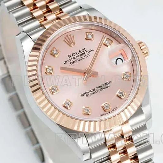 ARF FactoryRolex log top-tier 1:1super clonerose gold plate 31mm gold five-grid chain link 278271front live photo