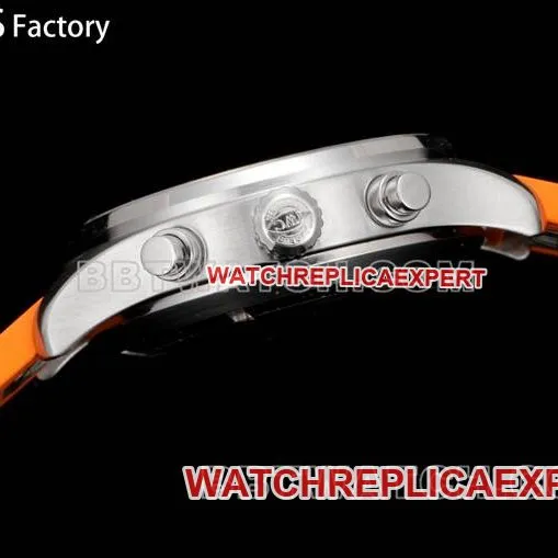 1:1replica watch pilot TWS factory IWC black dial orange rubber model front live photo