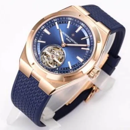 top-tier replicaBBRVacheron Constantin, the king of steel watches with the best appearance, blue dial, tourbillon, front view