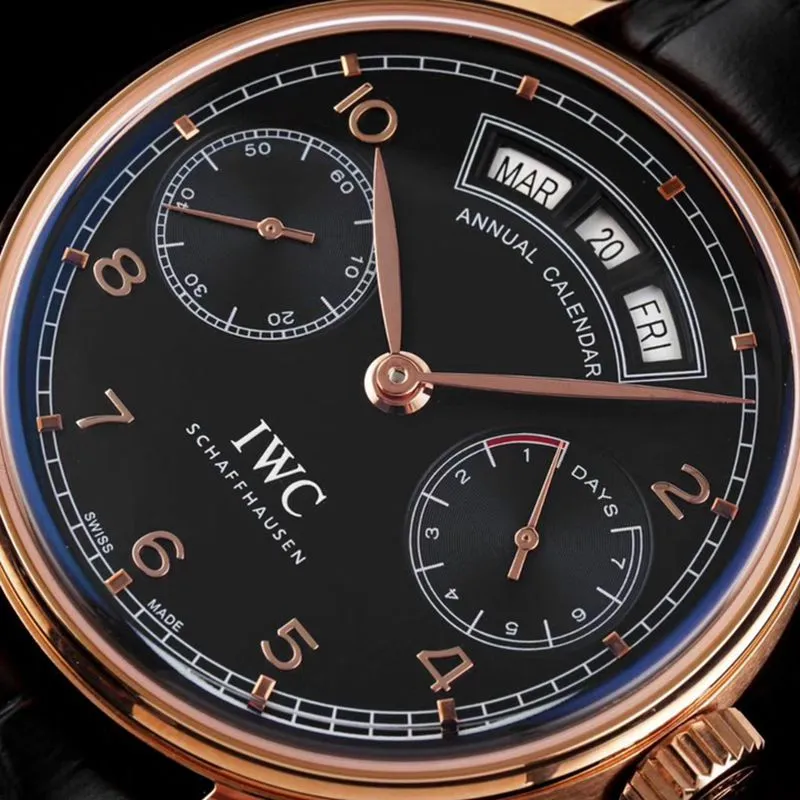 IWCIWCsuper watch Portuguese series annual calendar men's mechanical watch detail shots
