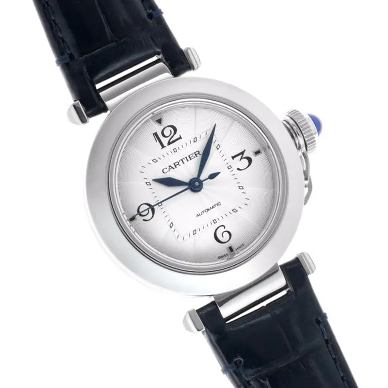 Cartiertop-tiersuper watch Pasha series ladies full automatic movement watch white face front view