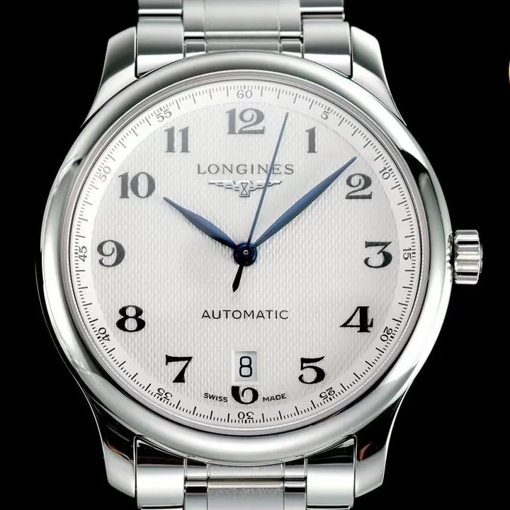 Longinestop-tierhigh-quality watch master series men's mechanical white watch front view