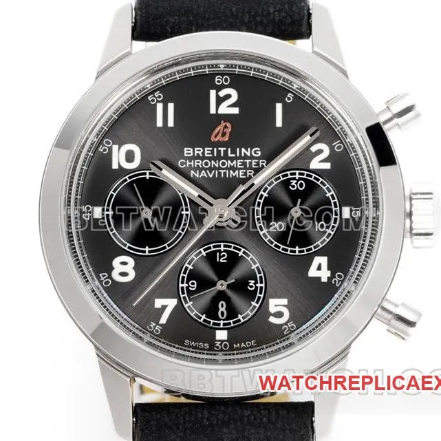 Breitling1:1replica watch BLS factory overseas gray plate 41mmchronograph7750movementleather strap model front live photo