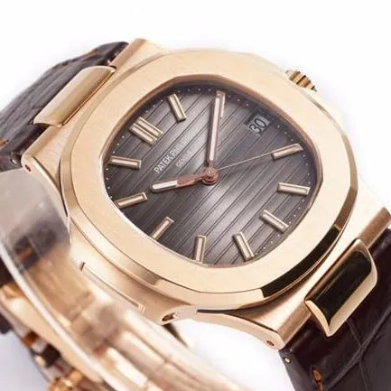 3K Factorytop-tier watch Patek Philippe men's brown plate brown belt self-winding watch front view