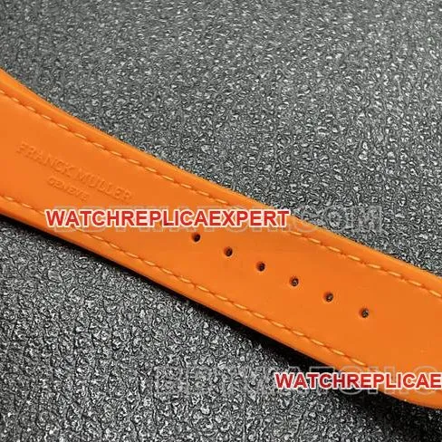 collectible watch V45 Franck Muller ABF factory blue dial orange leather braceletfront live photo