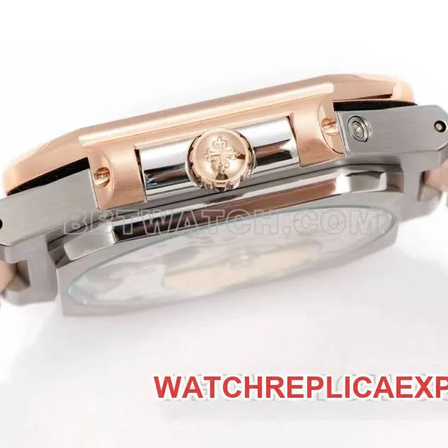 Patek Philippetop-tier watch 3k factory 45mm black blue dial240psmovement gold steel bracelet model 5822side live photo