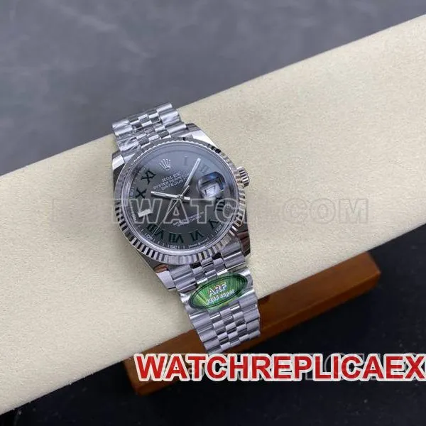 Rolex collectible watch ARF FactoryDatejust gray dial Roman numerals 36mm steel bracelet model front live photo
