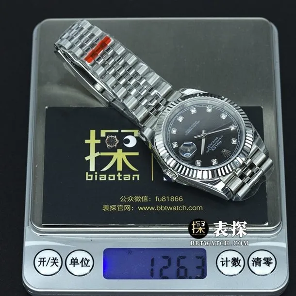JVS FactoryRolex log watch men's black dialsteel bracelet pictures and prices front live photo