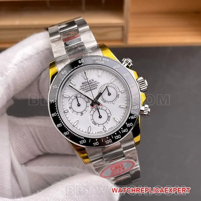 Top watch Daytona, CBD factory Rolex white dial 4131 mechanical, side real shot photos