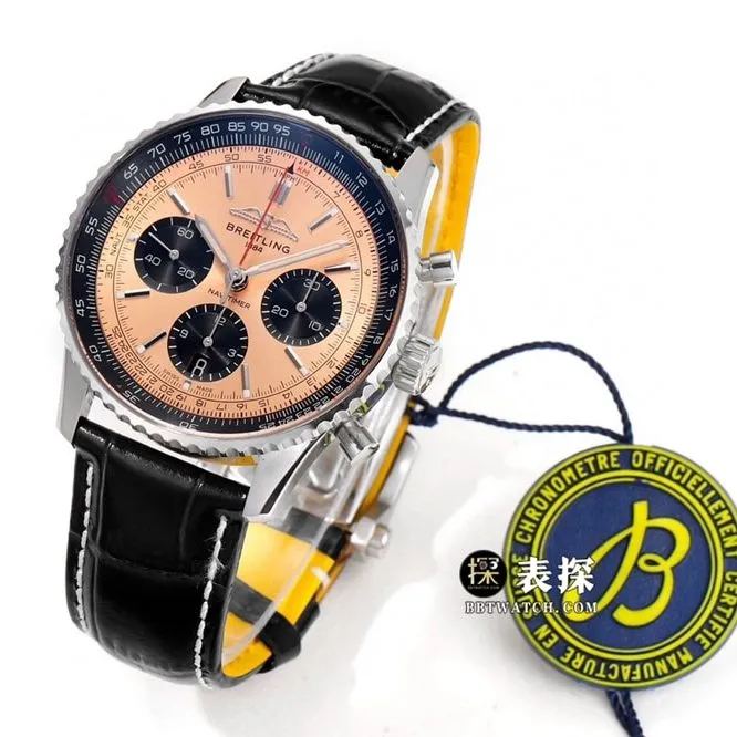 BLS Aviation Chronograph Breitling collectible watches Copper Color Plate Belt Model AB0138241K1P1