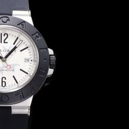 top-tier Bvlgari Steve Aoki white steel co-branded watch front view