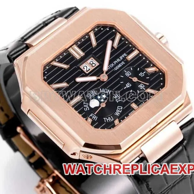 3K FactoryPatek PhilippeCUBITUS1:1super cloneblack dialrose gold5822front live photo