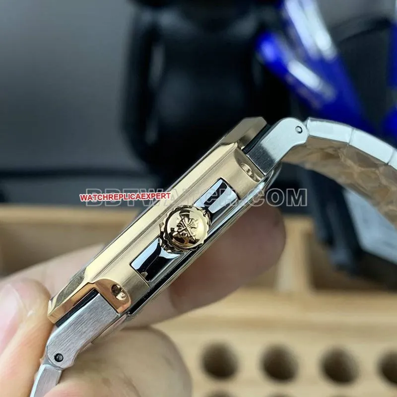 Patek Philippe collectible watch PPF FactoryCubitusblue dial45MM gold steel bracelet model 5821front live photo