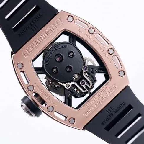 JB factory Richard Milletop-tier watch genuine tourbillon men's black dialrubber strapautomatic movement watch front view