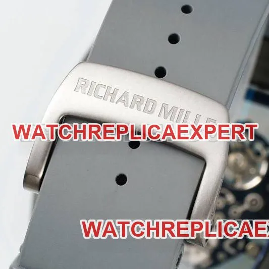 Richard Mille1:1replica watch R factory hollow plate gray rubber model RM055braceletlive photos