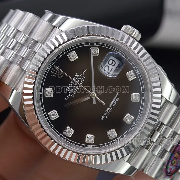 C Factory Rolex Logbook 41mm Top collectible watches Black Diamond Face Men's Business Casual