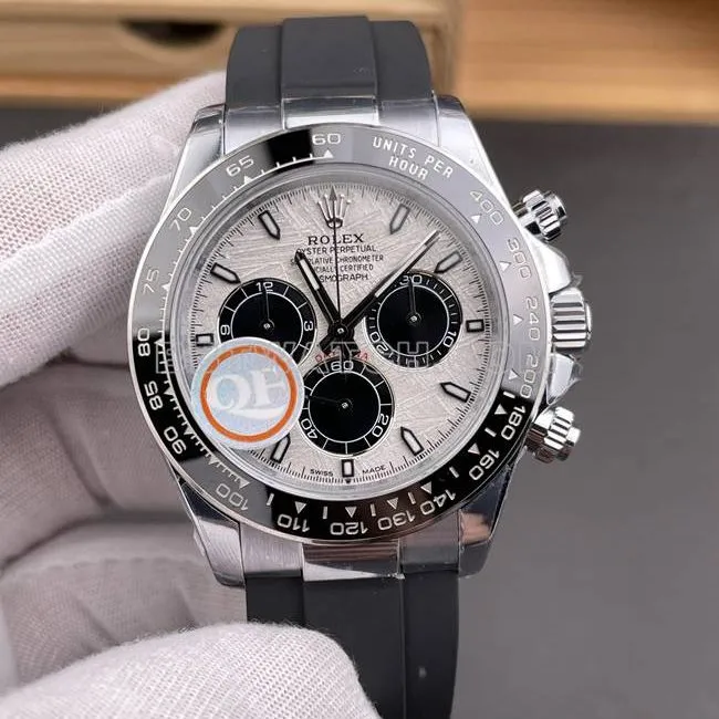 1:1replica watch QF factory DaytonaRolex silver gray plate 4131 mechanical caseback live photo