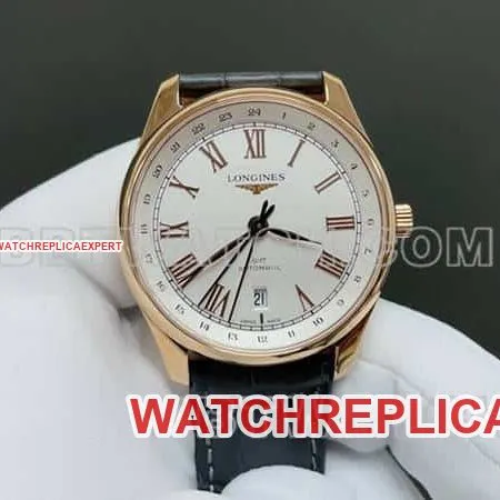 TW factory Longines watchmaking traditional top-tier 1:1high-quality replicasilver dialrose goldL2.844.8.71.2front live photo