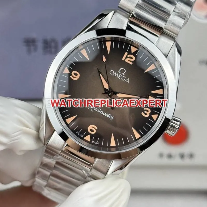 Omega collectible watch Seamaster brown dial 38mm small seconds steel bracelet model front live photo