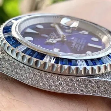 top-tier watch Rolex men's blue dialsteel braceletSubmariner type series fully automatic movement watch side view