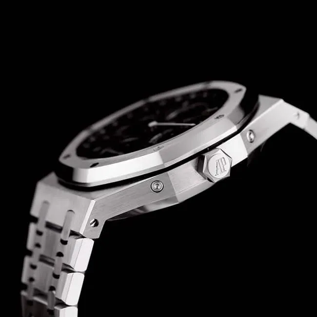 Audemars Piguetreplica watch Royal Oak series automatic movement men's gray plate steel bracelet watch front view