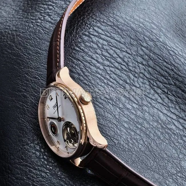 collectible watch tur factory IWC portugal rose goldwhite dialtourbillonfront live photo