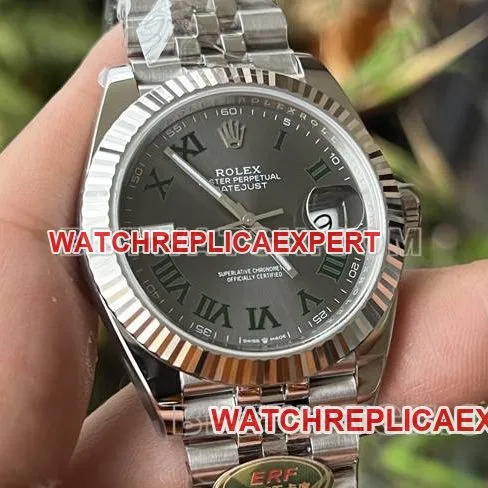 Watch ERF Factory Log Rolex Gray Plate 3235 Mechanical 41mmfront live photo