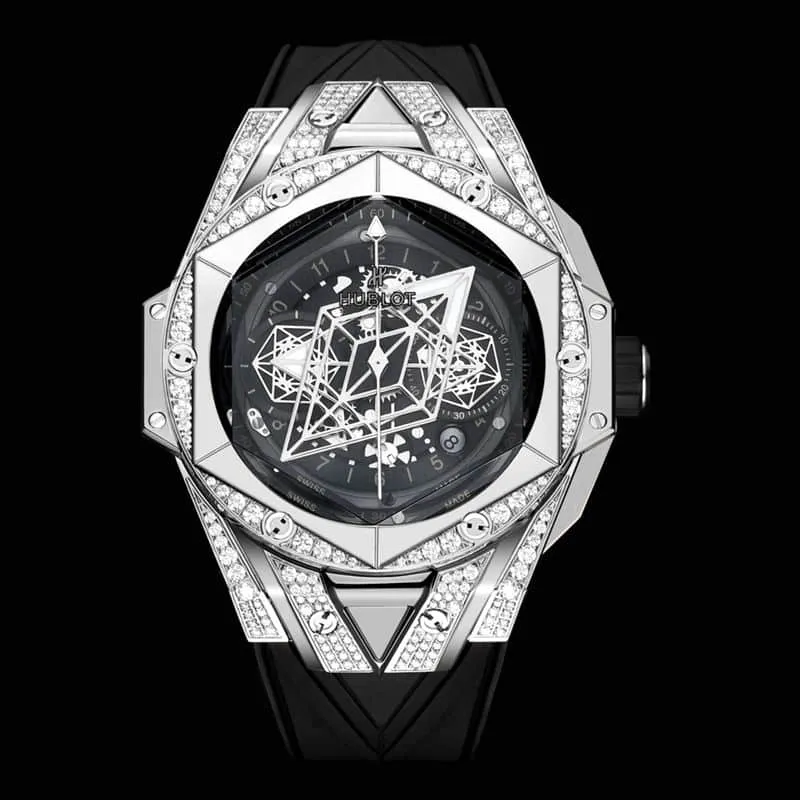 HublotHublotreplica watch new BigBangSangBleuII tattoo men's mechanical watch front view