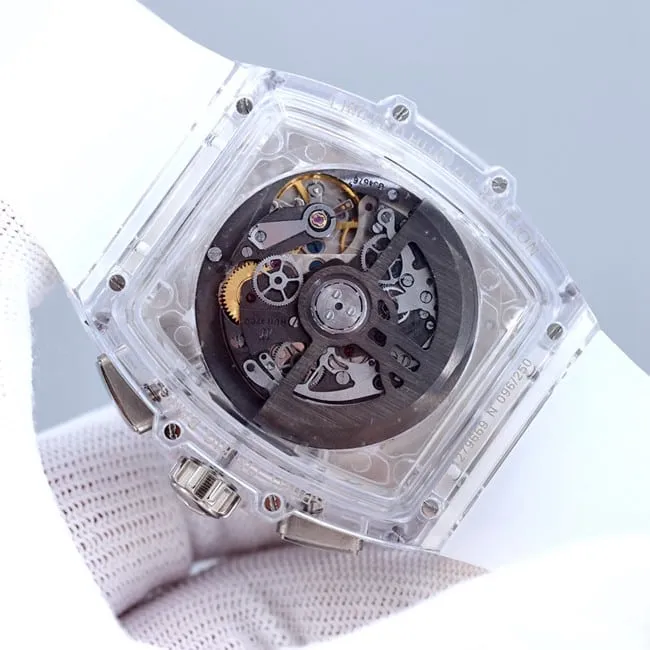 top-tier replicaHublot soul series dark brown dial white rubber bracelet