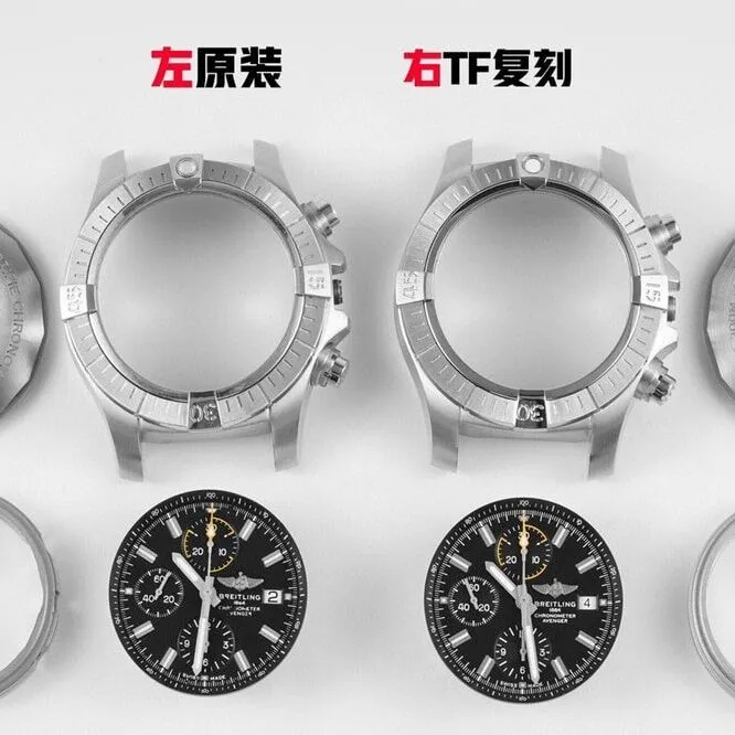 TF factory Breitlingtop-tier watch Avengers black dialA13317 real and fake comparison review appearance live photos