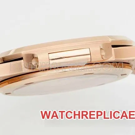 1:1replica watch NautilusDDF factory Patek Philippewhite dial leather bracelet5711front live photo