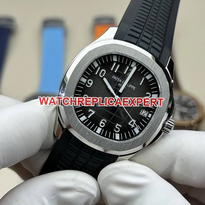 Patek Philippe watch BBF factory grenade black dial black rubber model 5167Afront live photo