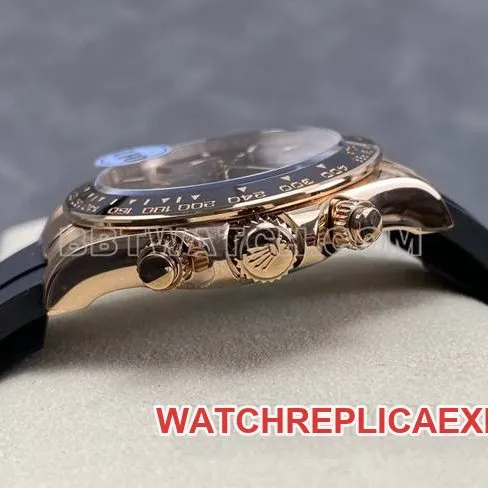 watch UFO factory DaytonaRolexrose gold shell brown plate 4131 mechanical front live photo