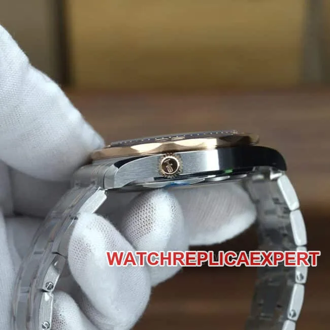 vs factory top-tier watch Seamaster series 300 gold blue dial8800 men's blue dialsteel braceletmechanical movement watch clasp picture