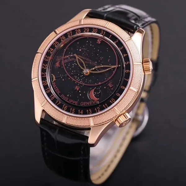Patek Philippe1:1 watch complex function starry sky series 5106R/5102/6104rose goldblack dialmovement picture