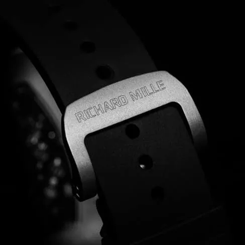 JB factory top-tier watch Richard Mille men's black dialrubber strapautomatic movementtourbillon watch clasp picture