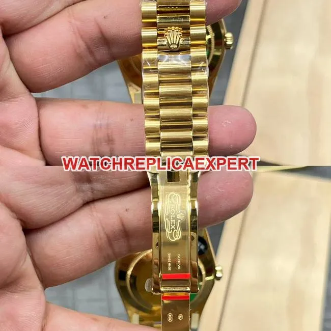 collectible watch CBD factory gold plate RolexDay-Dateyellow golddiamond bezel3255 mechanical front live photo