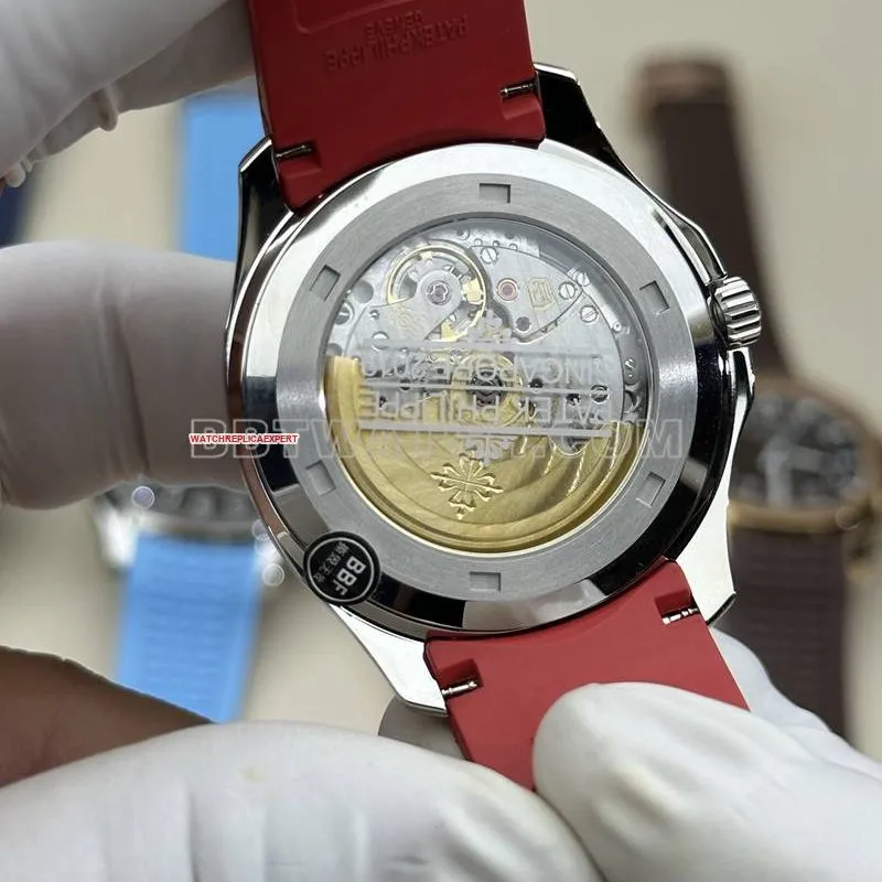 Patek Philippe1:1replica watch BBF factory grenade black dial red rubber model 5167Afront live photo