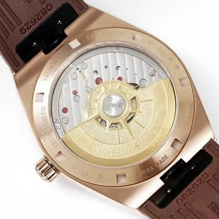 8F factory top-tier watch Vacheron Constantin men's white dial brown belt Across the World series mechanical watch front view