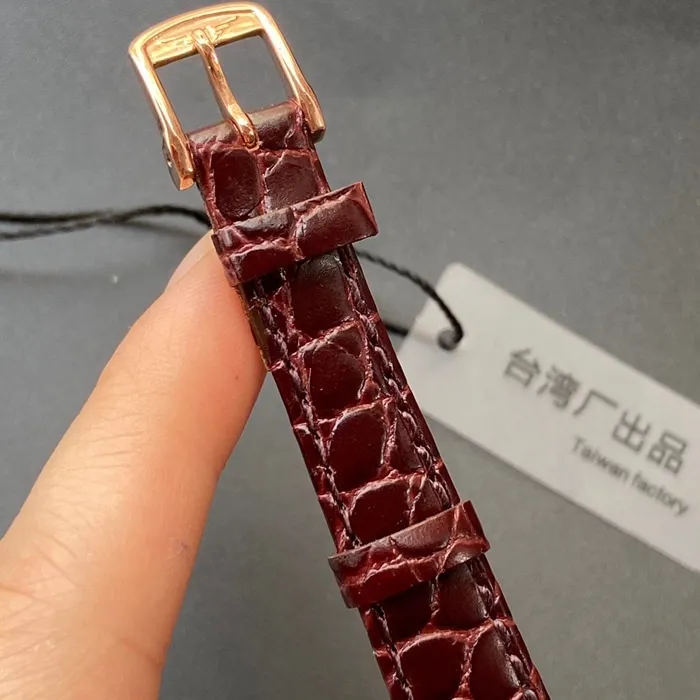 top-tier watch Longines couple watch white dial brown belt Jialan series leather strapquartz watch front view