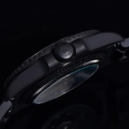 Rolextop-tier watch men's black dialsteel braceletSubmariner series mechanical watch front view