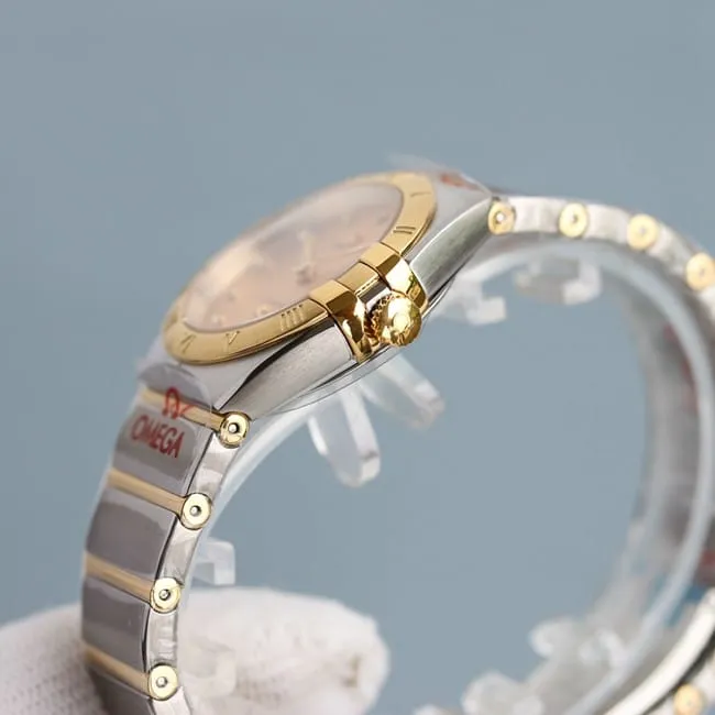 TW factory Omegatop-tier watch constellation series quartz ladies gold plate steel bracelet front view