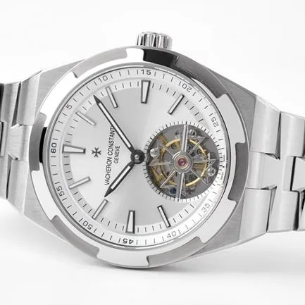 8F factory top-tier watch Vacheron Constantin men's white dialrubber strap tourbillon mechanical watch front view
